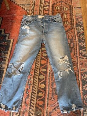 Women’s MOTHER denim Distressed Light Blue Jeans